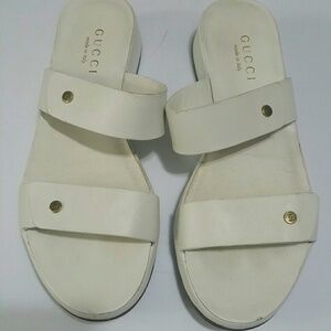SOLD Gucci leather  slides 8b
